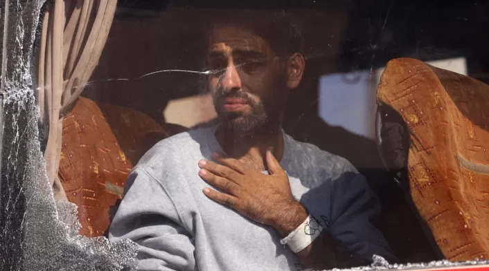 Prisioneros palestinos liberados en Gaza Prisioneros palestinos liberados en Gaza
