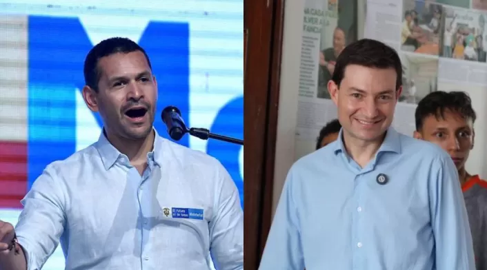 Combo de imágenes del exministro del Interior Daniel Palacios y el excontralor Carlos Felipe Córdoba.