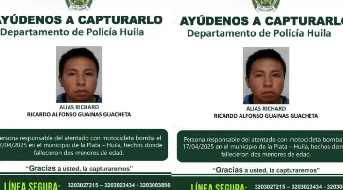 Alias “Richard” quien dejó la moto bomba en La Plata, Huila