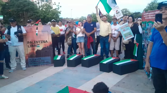 Plantón en Barranquilla en rechazo a ataques contra Palestina