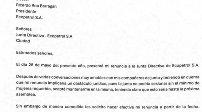 Mónica de Greiff renuncia a la presidencia de la junta directiva de Ecopetrol