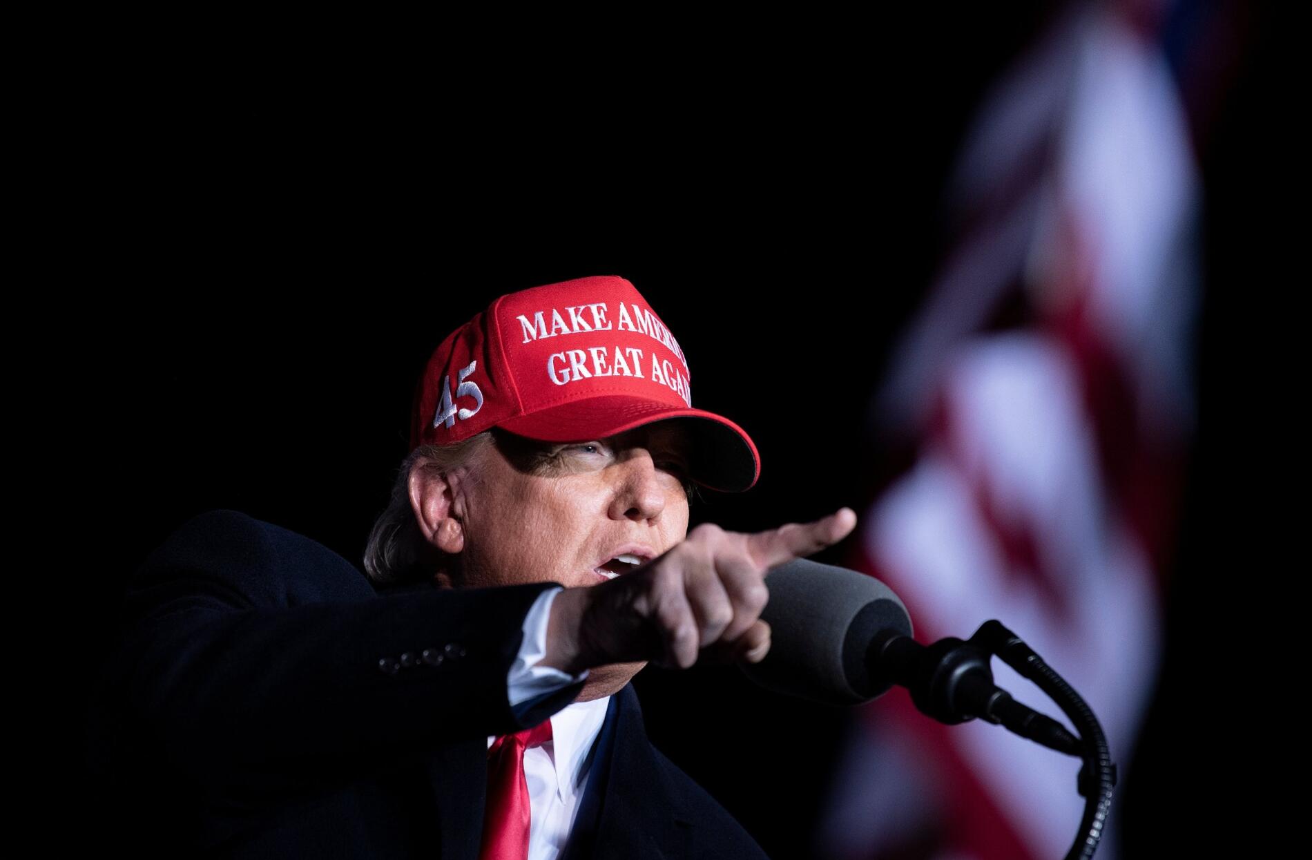 Donald Trump en acto de campaña 2020