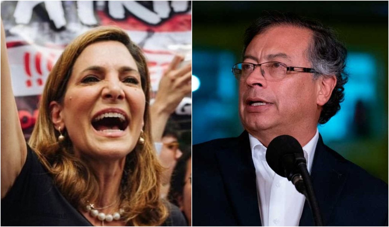 María Elvira Salazar y Gustavo Petro