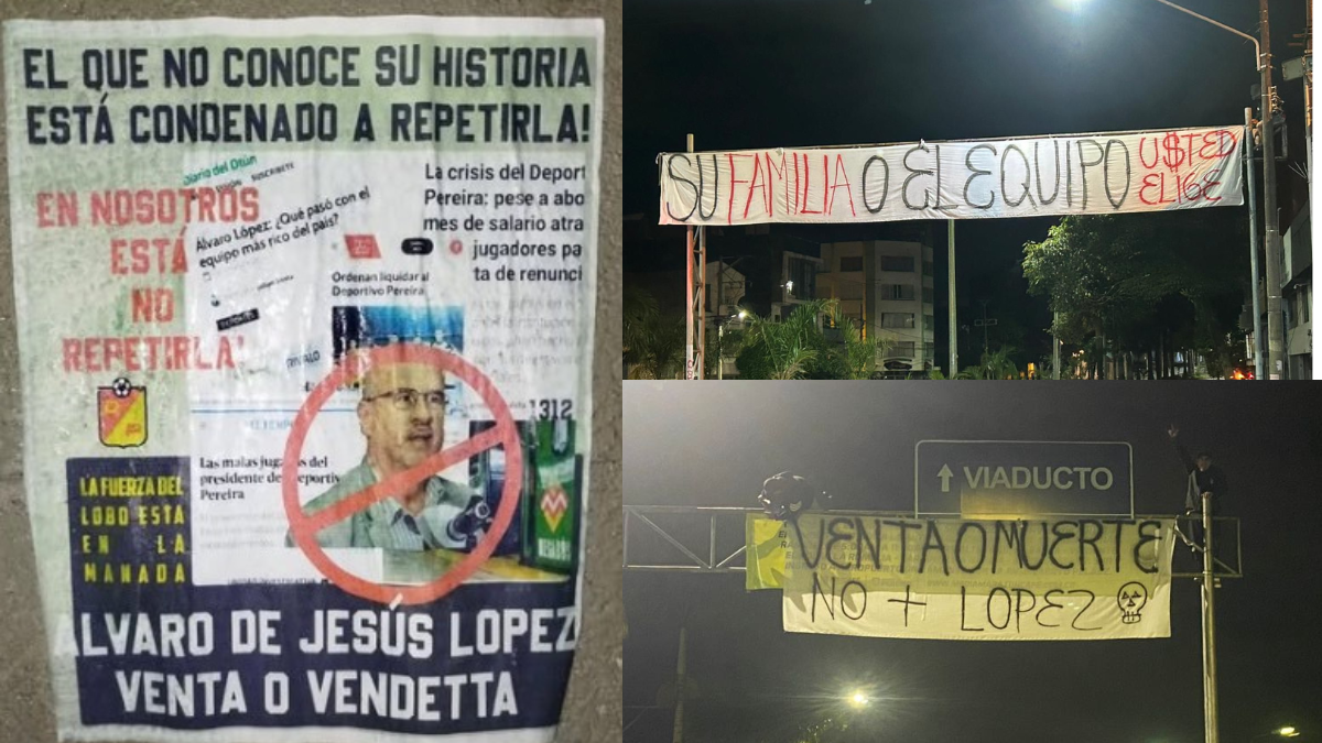 Panfletos en contra del presidente del Deportivo Pereira