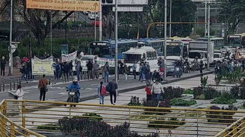Bloqueos y protestas en Bogotá