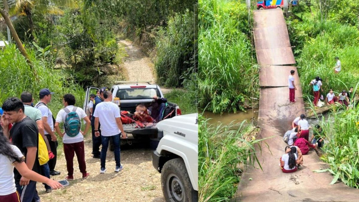 Puente peatonal colapsa en El Líbano