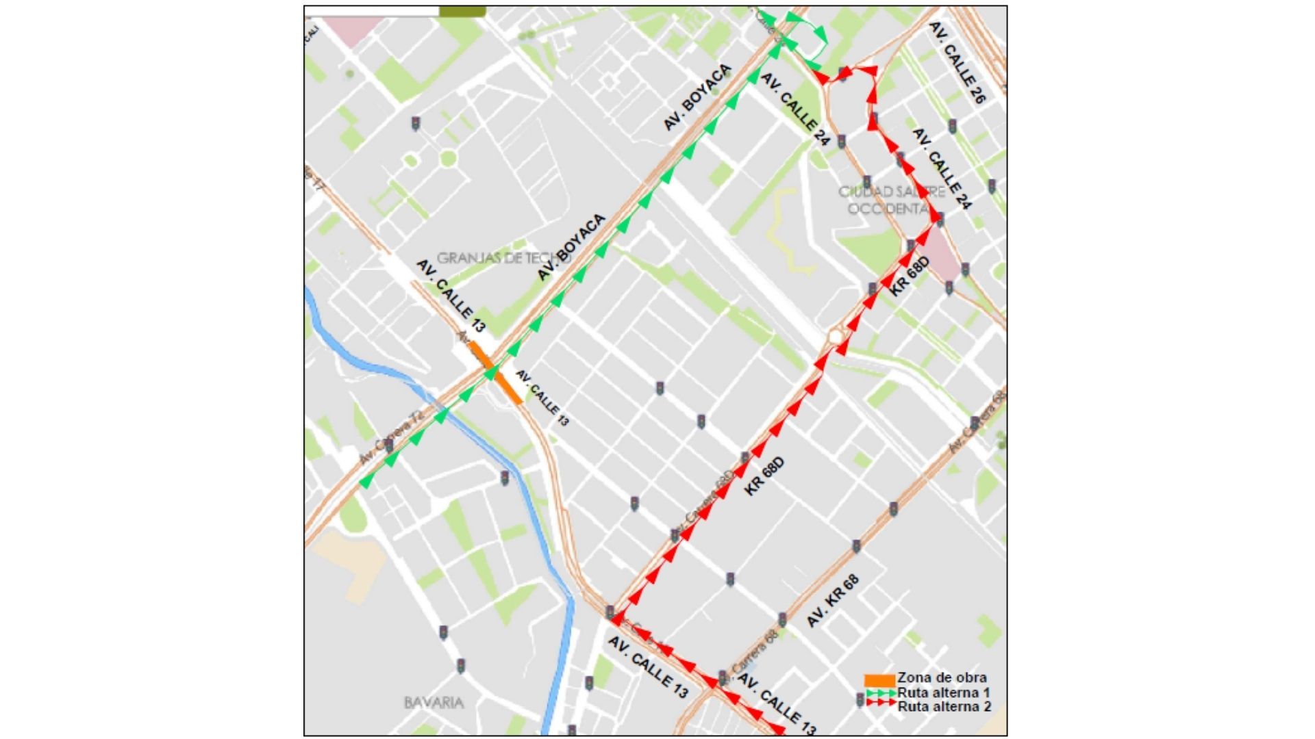 La Secretaría de Movilidad implementó un plan de tránsito para mitigar los impactos del cierre en el occidente de Bogotá.