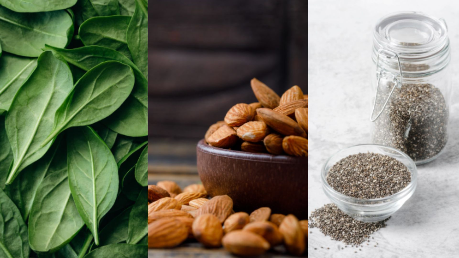 La chía, las almendras, las espinacas y el chocolate negro son alimentos con magnesio