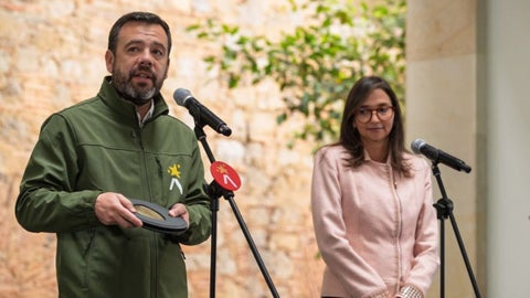 Alcalde de Bogotá, Carlos Fernando Galán y Secretaria de Hacienda, Ana María Cadena
