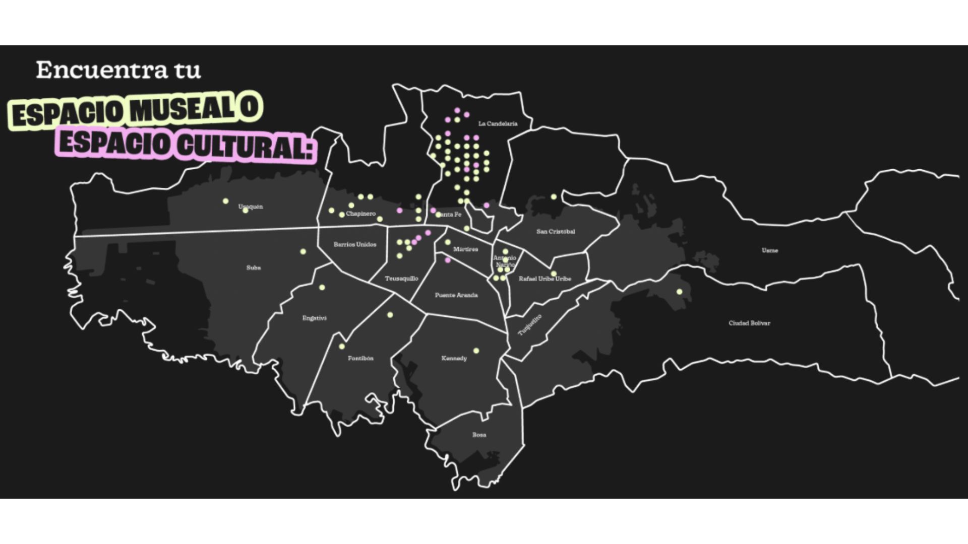 VI Noche de los Museos en Bogotá - mapa