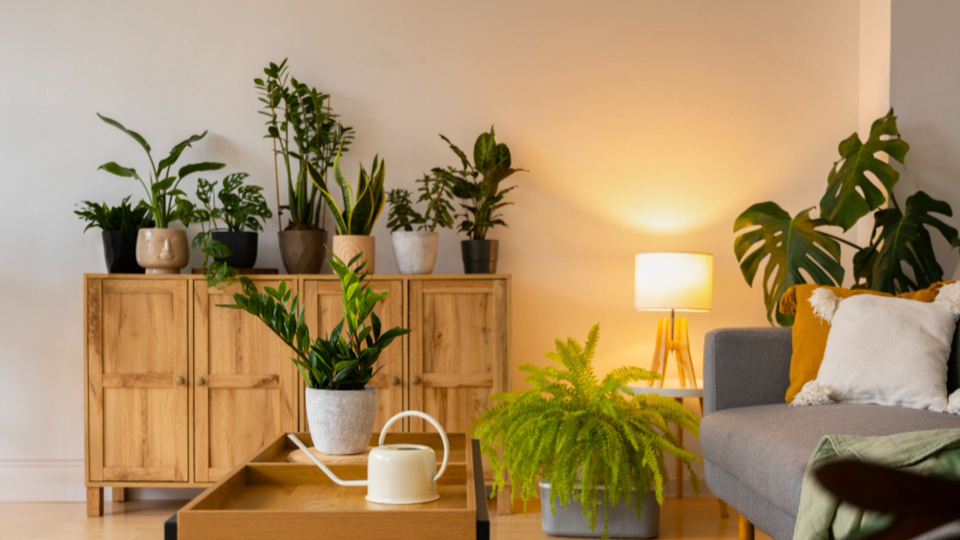 Dormitorio con plantas: Espatifilo y lavanda ayudan a mejorar el descanso y purificar el aire.