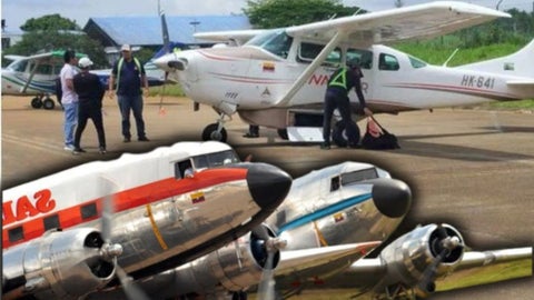 Los aviones civiles han permitido transportarse entre la selva a los colombianos habitantes en esta región.
