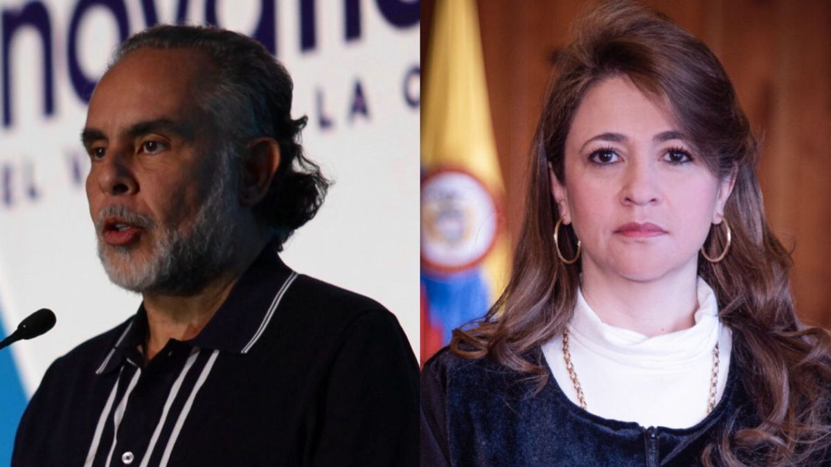 Ministro del Interior, Armando Benedetti, y la magistrada Cristina Lombana, de la Corte Suprema de Justicia.
