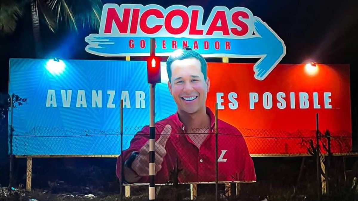 Valla publicitaria de Nicolás Gallardo en San Andrés