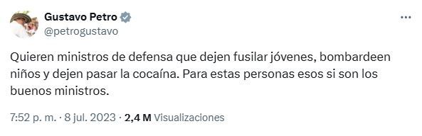 El presidente criticó acciones del Gobierno Duque