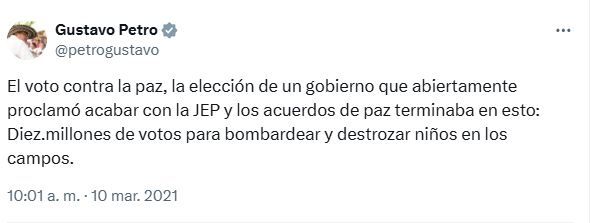 El entonces líder de oposición calificó como 