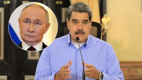 Nicolás Maduro y Vladimir Putin en la última cumbre de los BRICS.