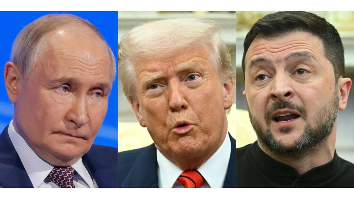 Volodímir Zelenski, Donald Trump y Vladímir Putin