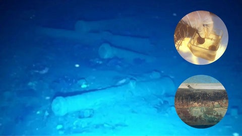 Galeón San José y los elementos recuperados del fondo del mar