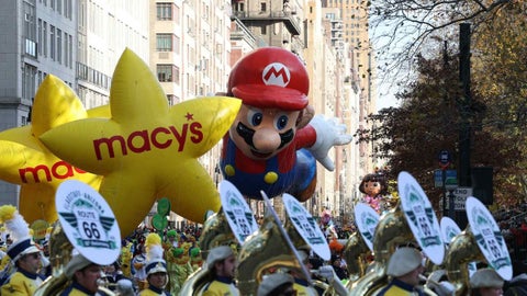 La histórica franquicia de Nintendo volvió a hacer su aparición en el desfile con la tradicional figura de Mario de Super Mario Bros.