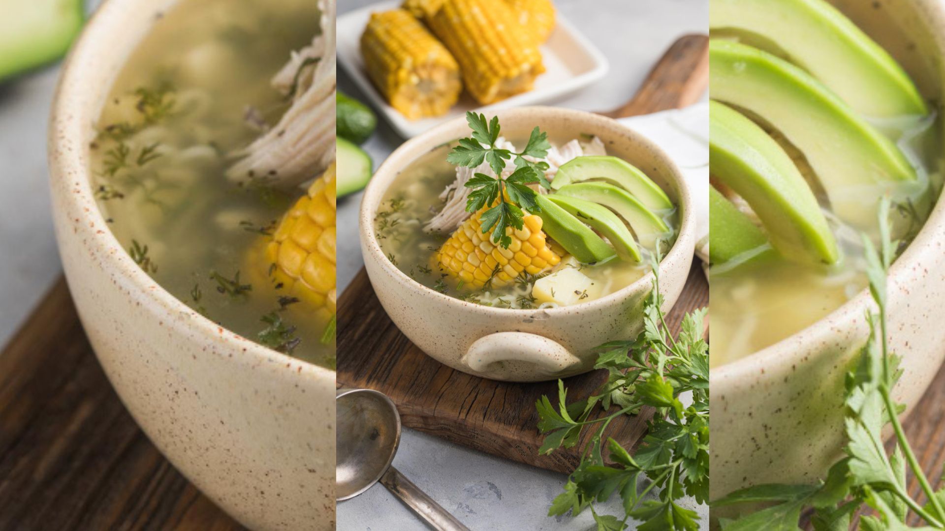 El ajiaco reúne papas, pollo y guascas para crear una sopa espesa típica colombiana.