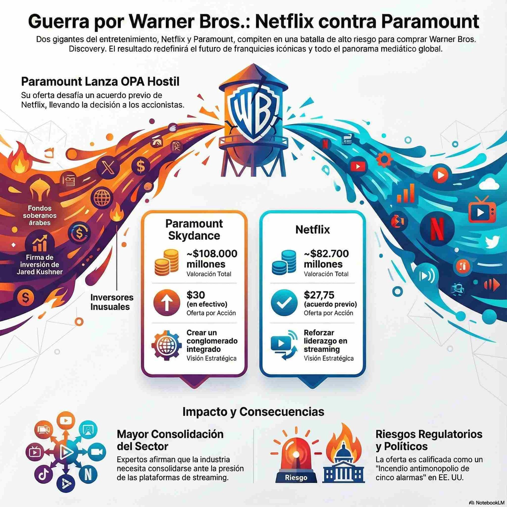 Así es la oferta de Paramount por Warner que desafía a Netflix