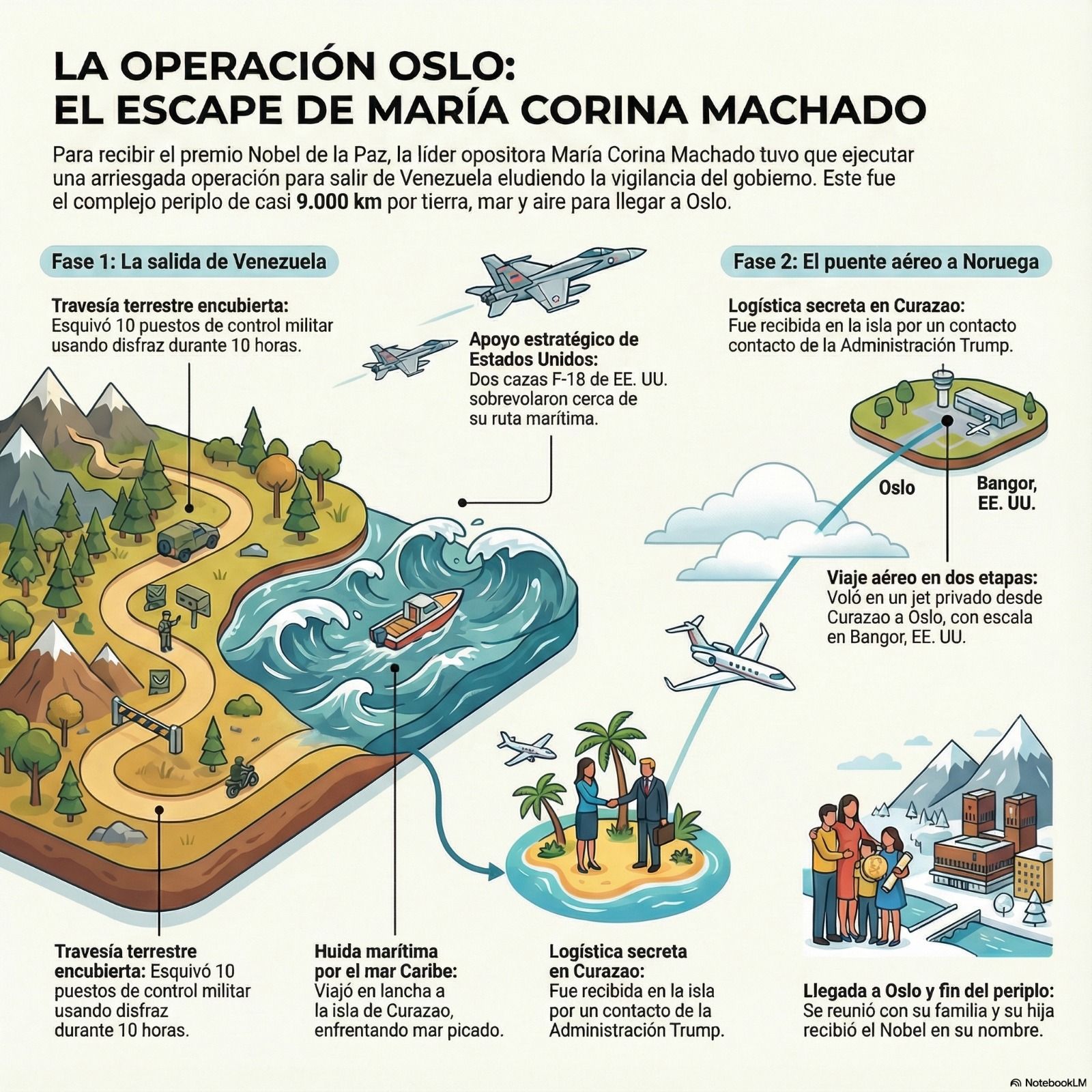 Infografía escape María Corina Machado