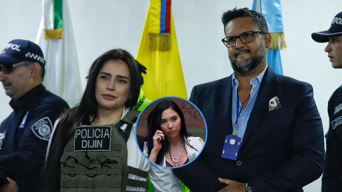 Aida Merlano junto a su abogado, Miguel Ángel del Río, también defensor de la hija de la excongresista, la creadora de contenido Aida Victoria Merlano, condenada por participar en la fuga de prisión de su madre.
