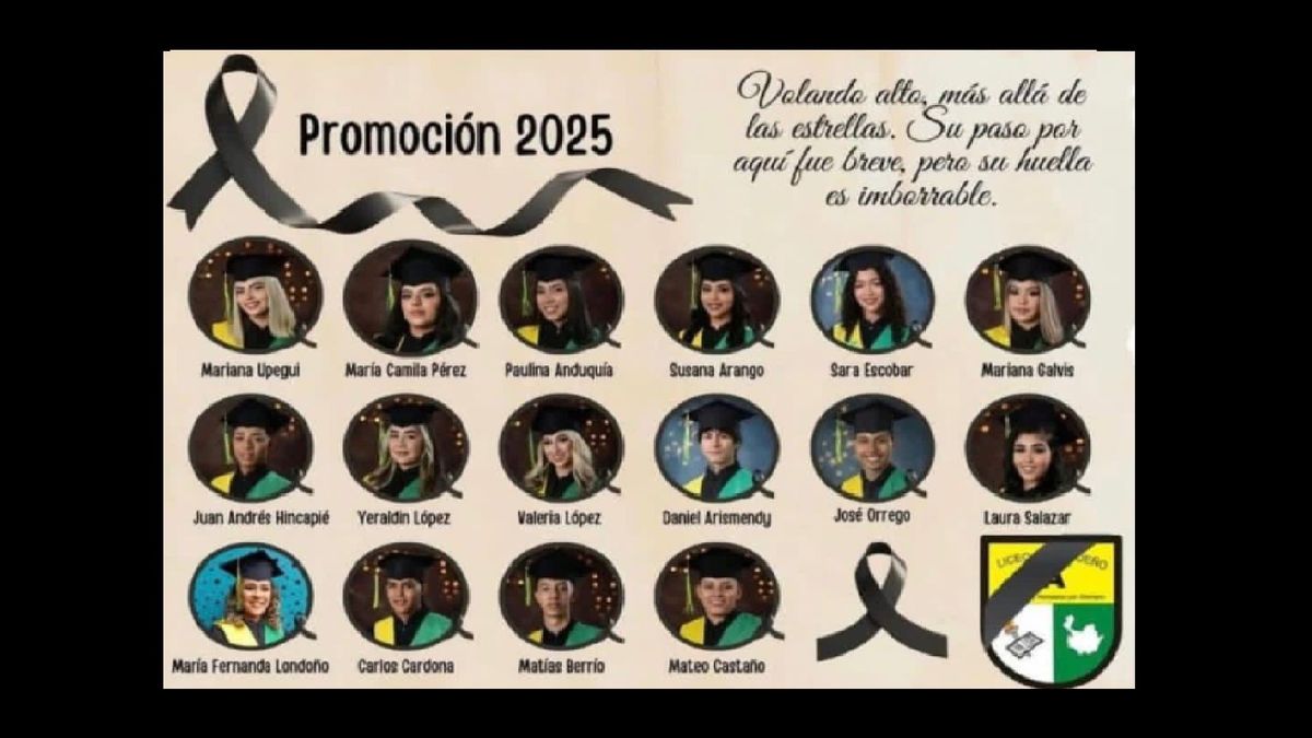 Estudiantes antioqueños fallecidos.