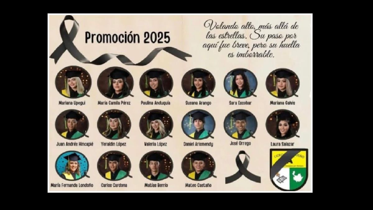 Estudiantes antioqueños fallecidos.