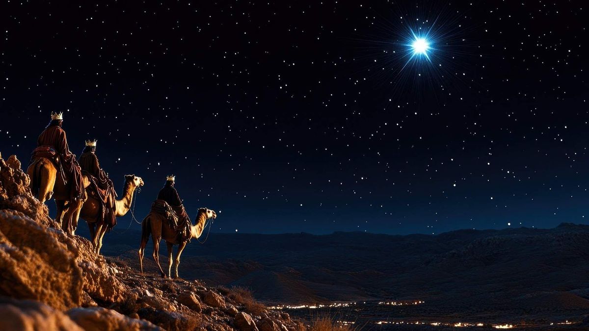 La Estrella de Belén es mencionada en el Evangelio de Mateo como la guía de los Reyes Magos hacia Belén.