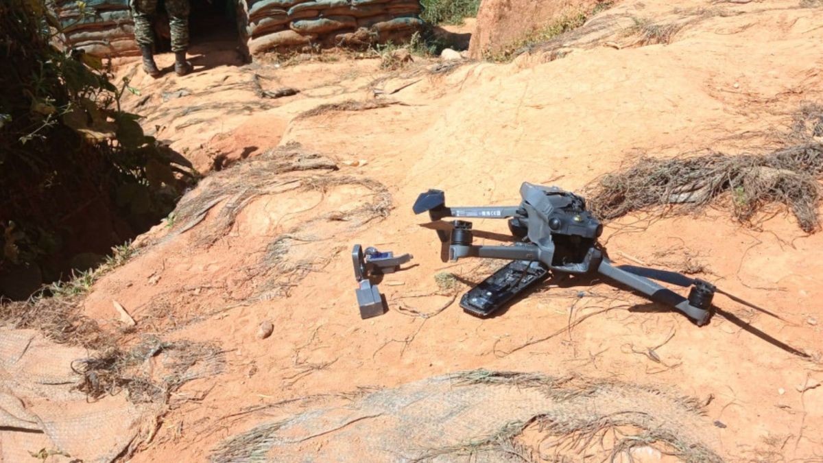 Drone Phantom derribado por el Ejérciro Nacional Colombiano