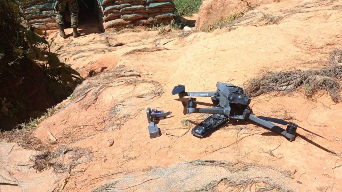 Dron derribado por el Ejército Nacional