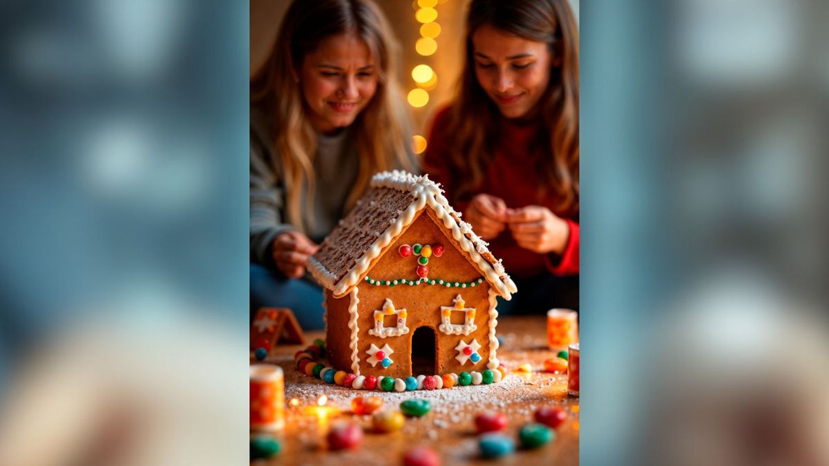 Las casitas de jengibre en casa llenan el ambiente de aromas especiados típicos de la Navidad.