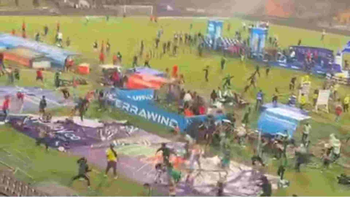 Desordenes en el Estadio Atanasio Girardot, en Medellín. Durante la final de la Copa Betplay.