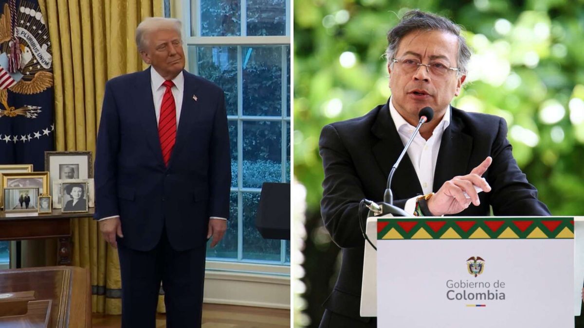 Donald Trump durante un evento en su residencia de Mar-a-Lago, donde lanzó duras críticas contra el presidente colombiano Gustavo Petro.