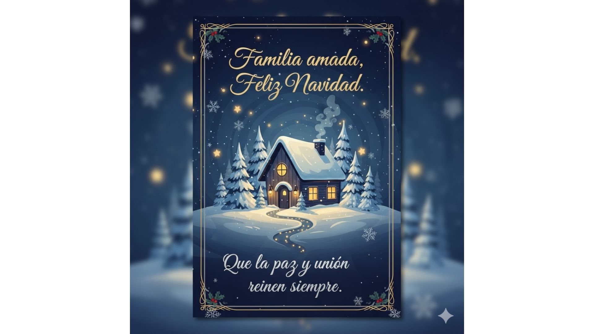 Mensaje navideño con énfasis en la unión y la paz para compartir en grupos familiares por WhatsApp.