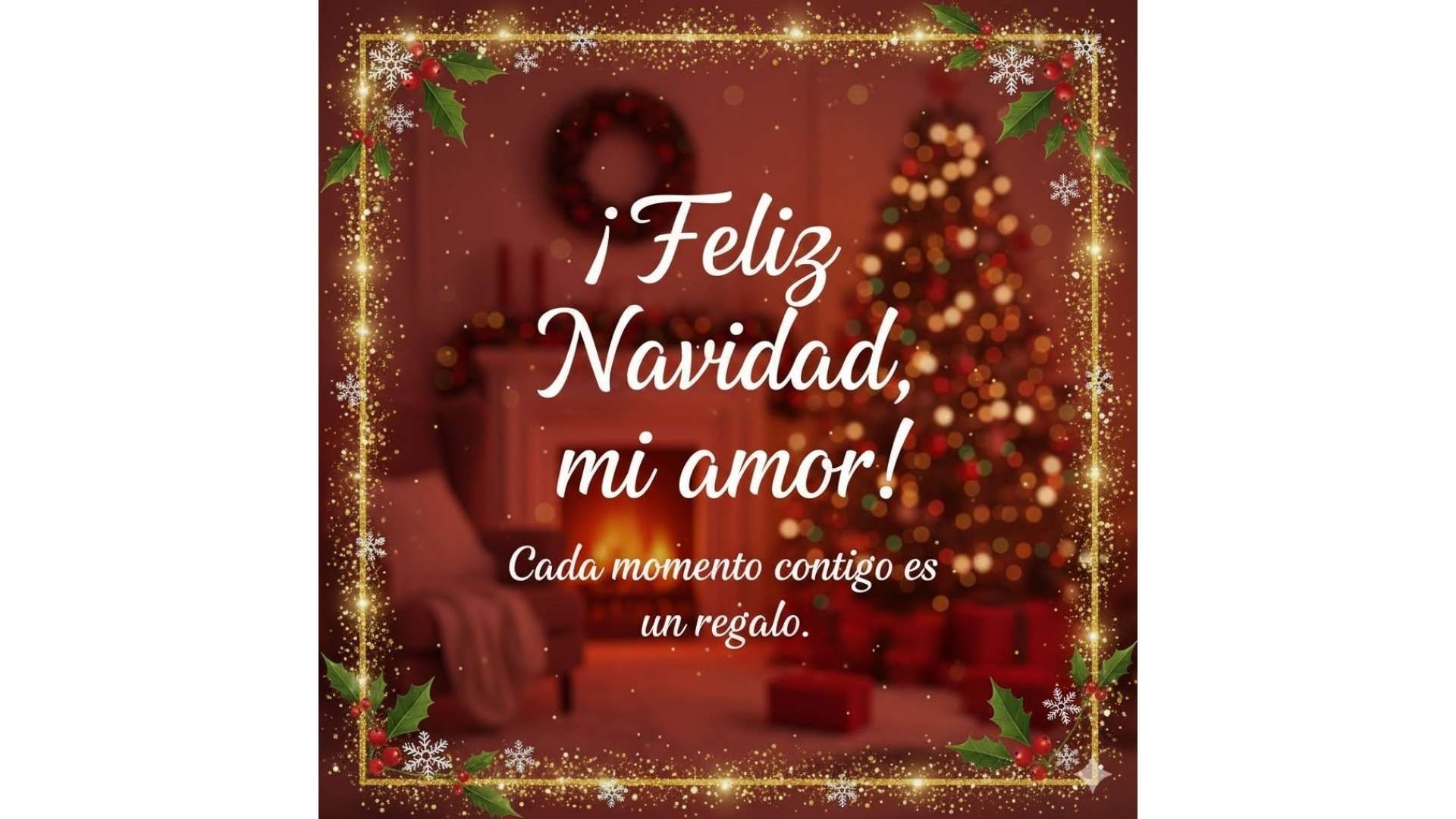 Imagen navideña con mensaje breve para compartir de forma privada con la pareja.
