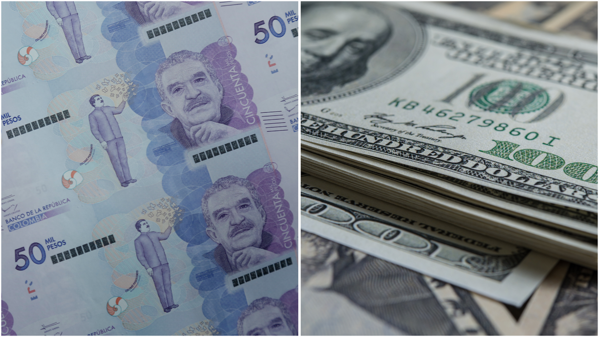 Peso colombiano y dólar