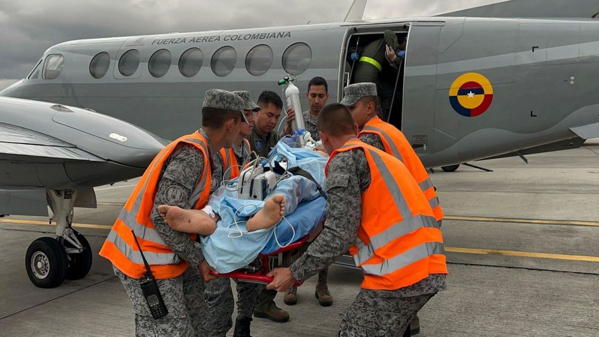 Traslado de soldados heridos.