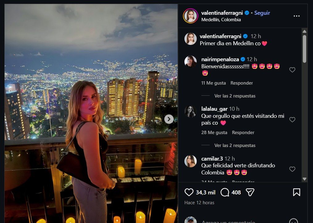 Valentina Ferragni en Medellín, Colombia