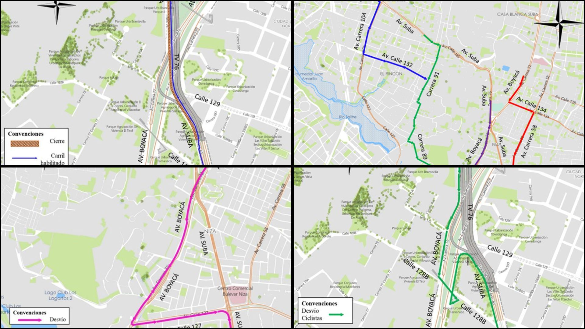 Conozca las rutas alternas informadas por la Secretaría Distrital de Movilidad.