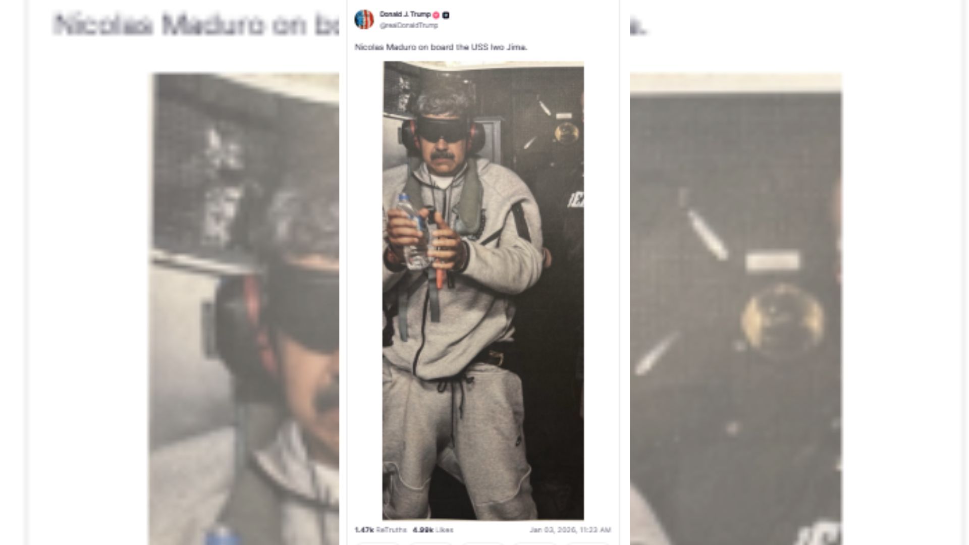 Primera imagen de Nicolás Maduro capturado