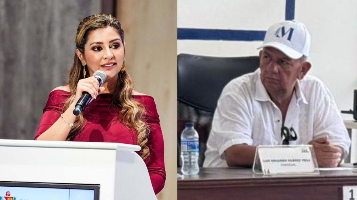 Adriana Magali Matiz, gobernadora del Tolima, y Luis Eduardo Suárez, presidente del Concejo de Ortega.