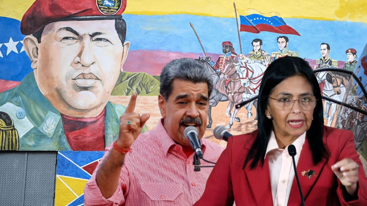 Delcy Rodríguez y Maduro
