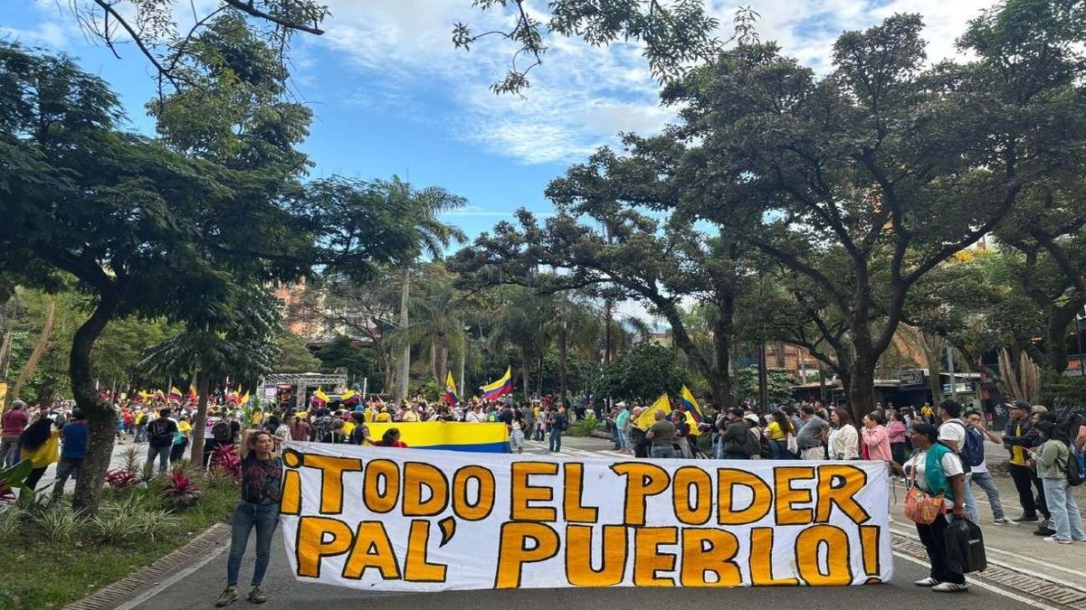 Manifestación en Medellín en apoyo al Gobierno del presidente Gustavo Petro