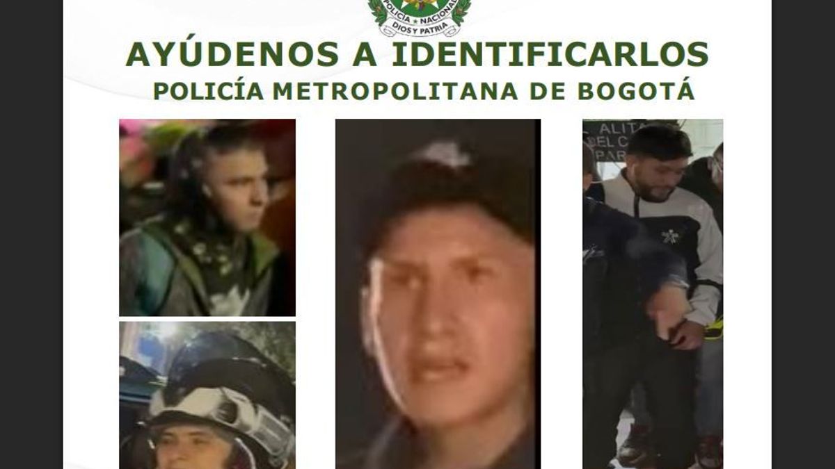 Cartel de presuntos responsables de linchamiento de hombre en Bogotá.