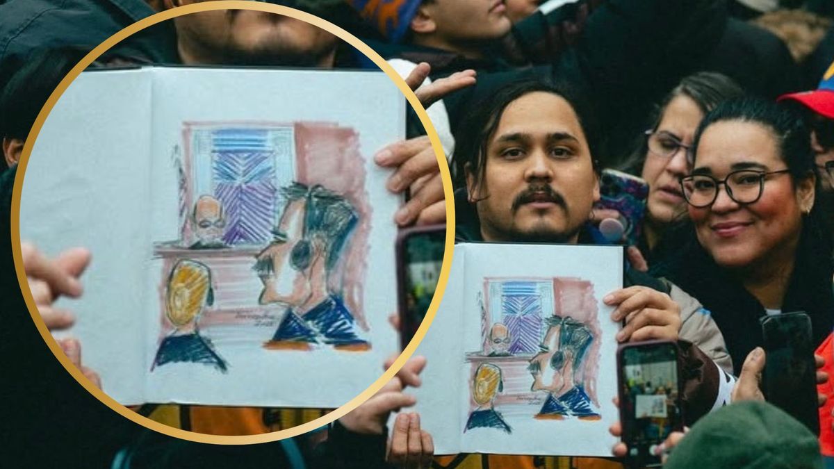 Jorge Torrealba, caricaturista venezolano que retrato a Nicolás Maduro en el juicio en Nueva York.