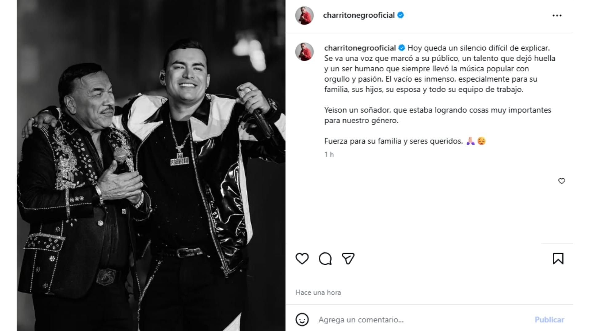 Muerte de Yeison Jiménez cantantes de música popular lamentan fallecimiento del artista con sentidos mensajes