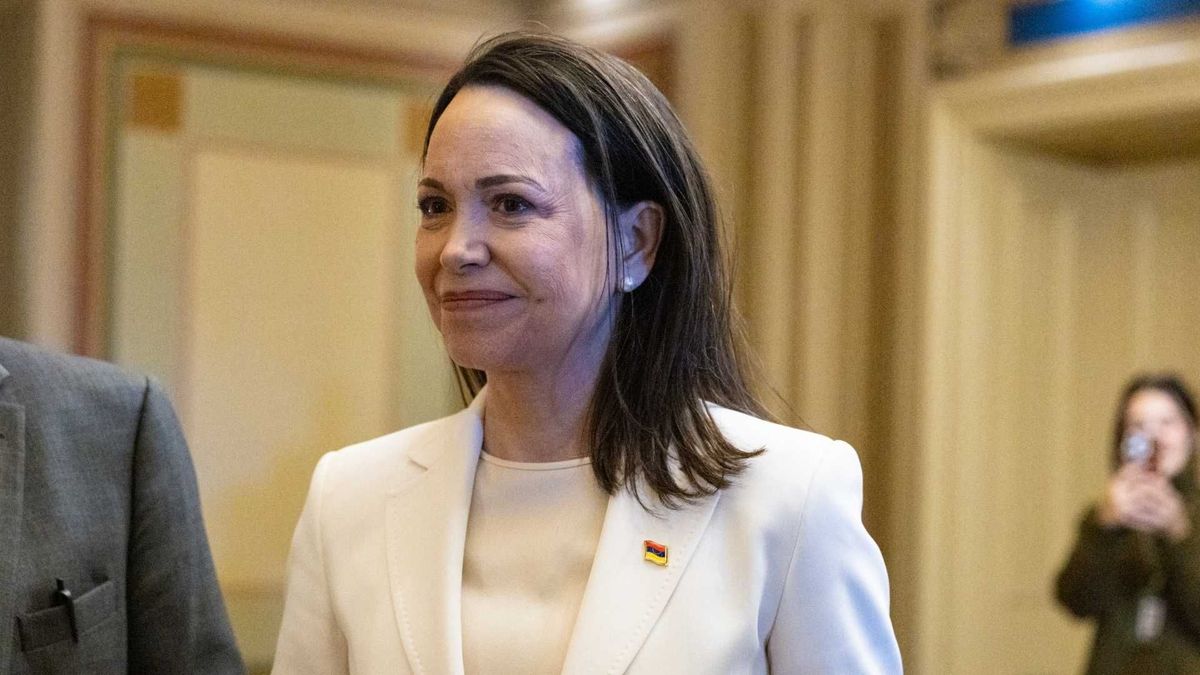 María Corina Machado durante su visita a Washington, tras reunirse con Donald Trump en la Casa Blanca.